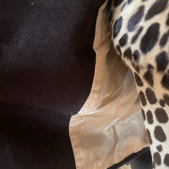 Vintage Genuine Ocelot Fur Collared Jacket with Matching Fur Top - Picture 9 of 16